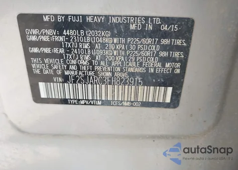 2015 Subaru Forester 2.5I Limited from USA, damaged, VIN JF2SJARC3FH823915